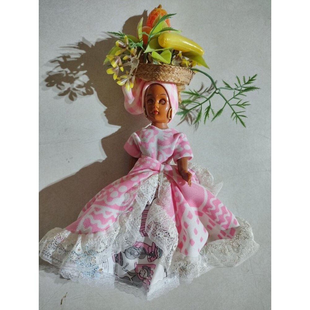Vintage Carribean style ethnic collector doll 11" tall x 7" wide